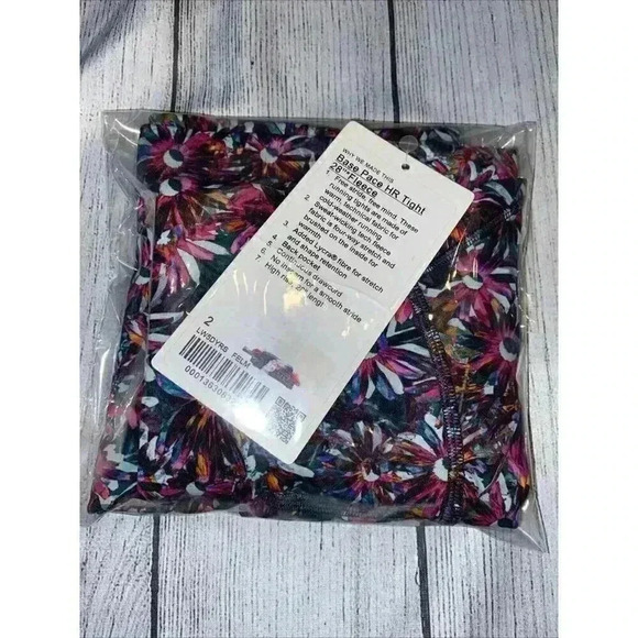 Lululemon Women's Base Pace HR Tight 28" *Fleece 2 Floral Electric Multi Running - Picture 8 of 10